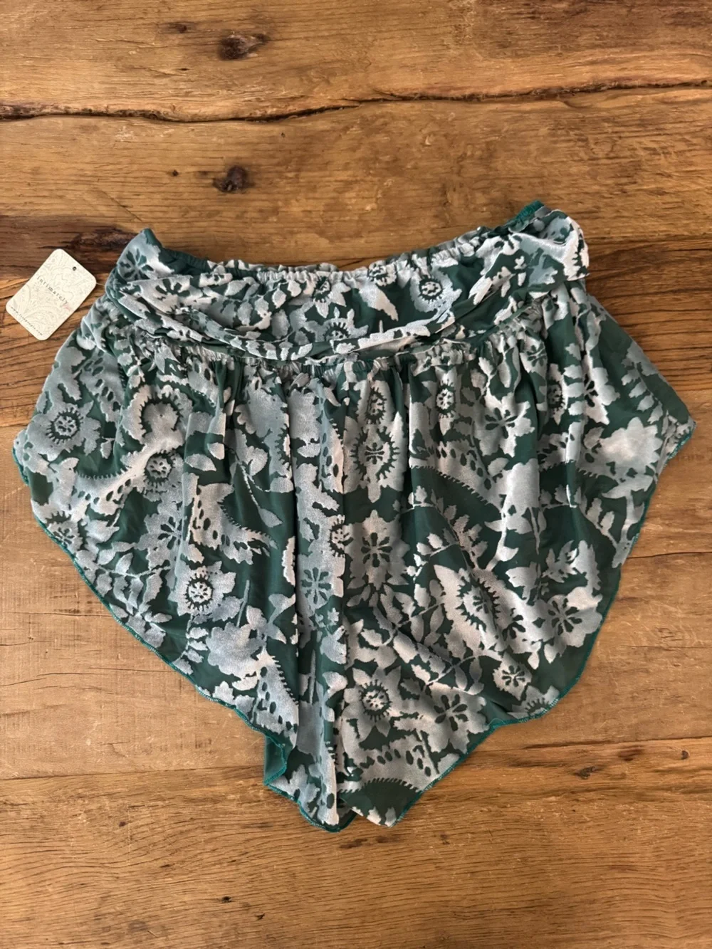 NWT Free People Snow Angel Micro Shorts Velvet Floral Boho Flowy Summer Shorts M